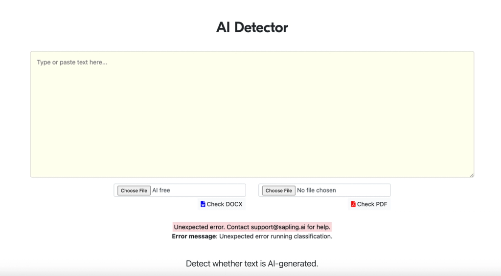 Sapling Human Writing Error StealthGPT