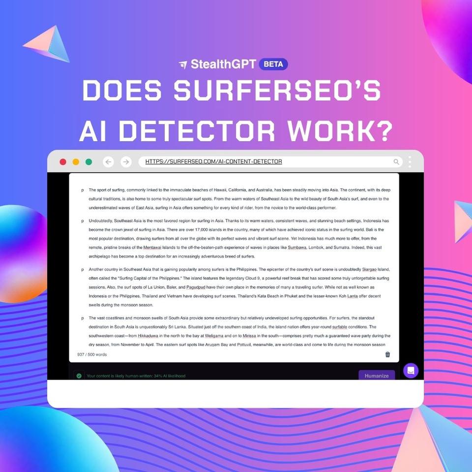 Does SurferSEO'S AI Detector Work StealthGPT