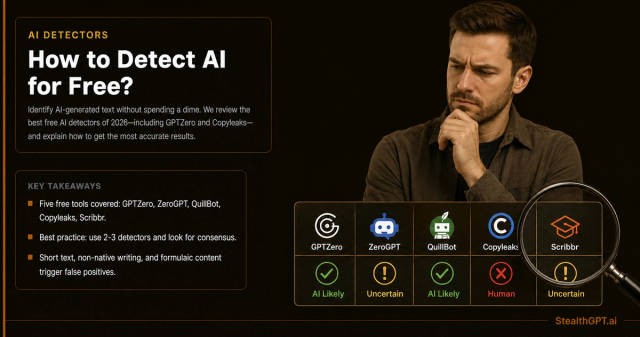 Free AI detection tools compared for checking AI-generated content