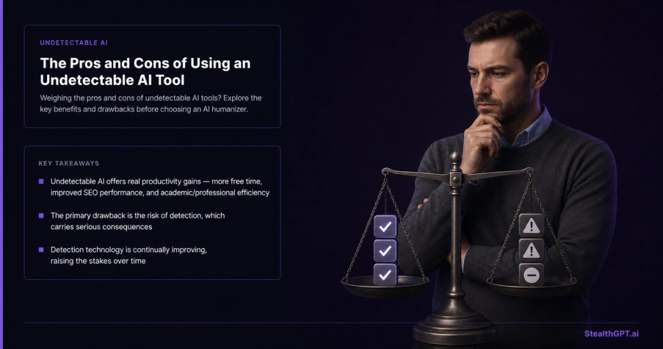 Pros and cons of using an undetectable AI writing tool