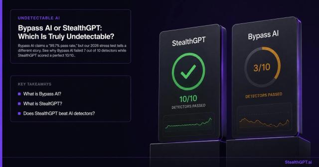 Bypass AI vs StealthGPT - which undetectable AI tool passes every detector in 2026