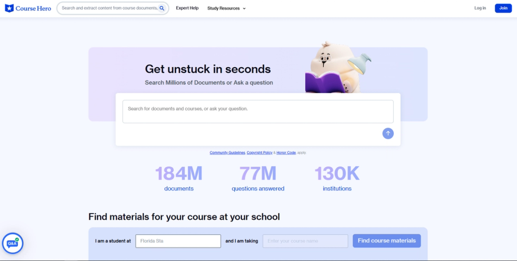 Course Hero Homepage