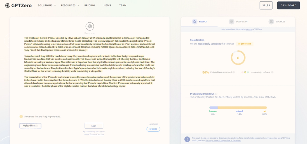 StealthWriter Vs GPTZero