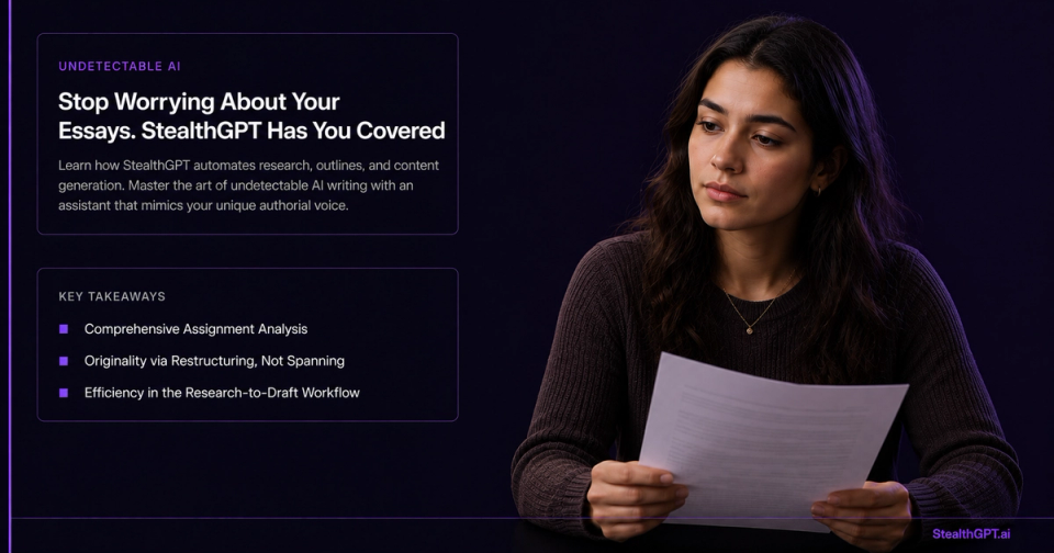 Stop Worrying About Your Essays. StealthGPT Has You Covered