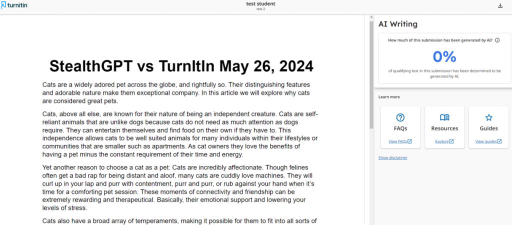StealthGPT Vs Turnitin