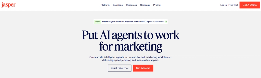 Jasper AI Homepage