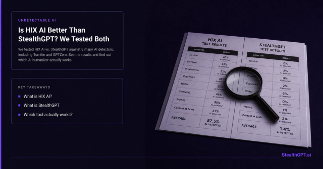 Is HIX AI better than StealthGPT? Honest 2026 comparison test across major AI detectors