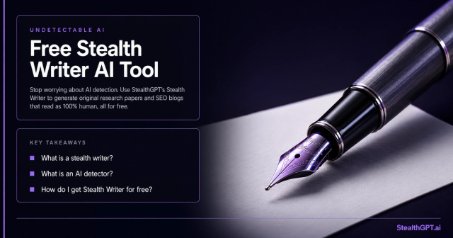 Free Stealth Writer AI tool from StealthGPT - generate undetectable AI content from scratch