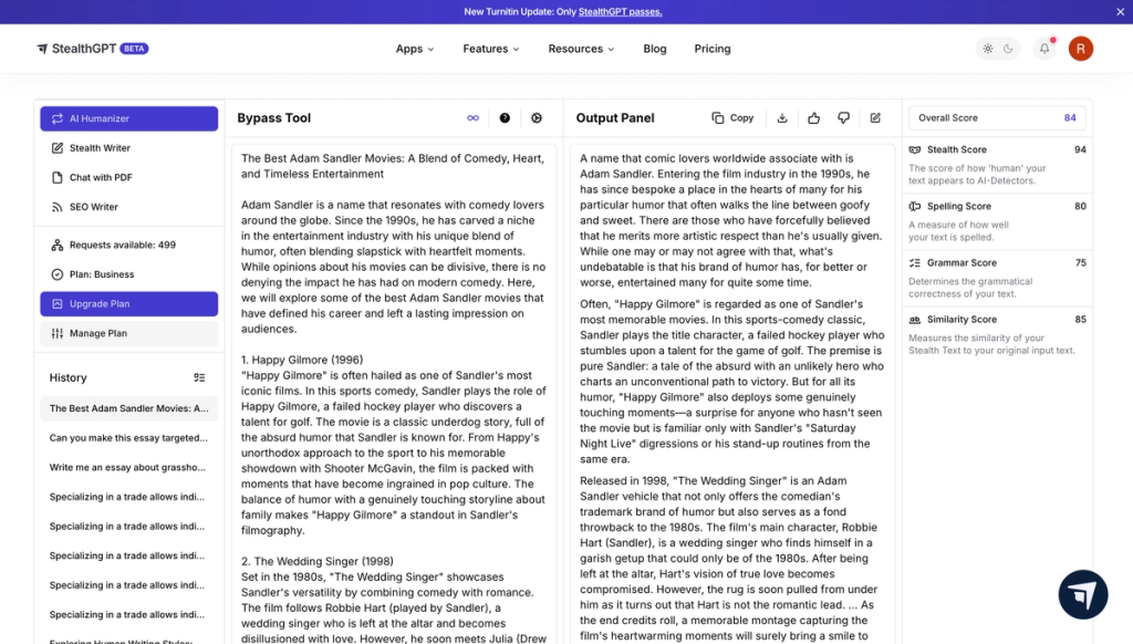 Will An AI Paraphraser Make ChatGPT Undetectable To Turnitin Stealth AI Humanizer StealthGPT