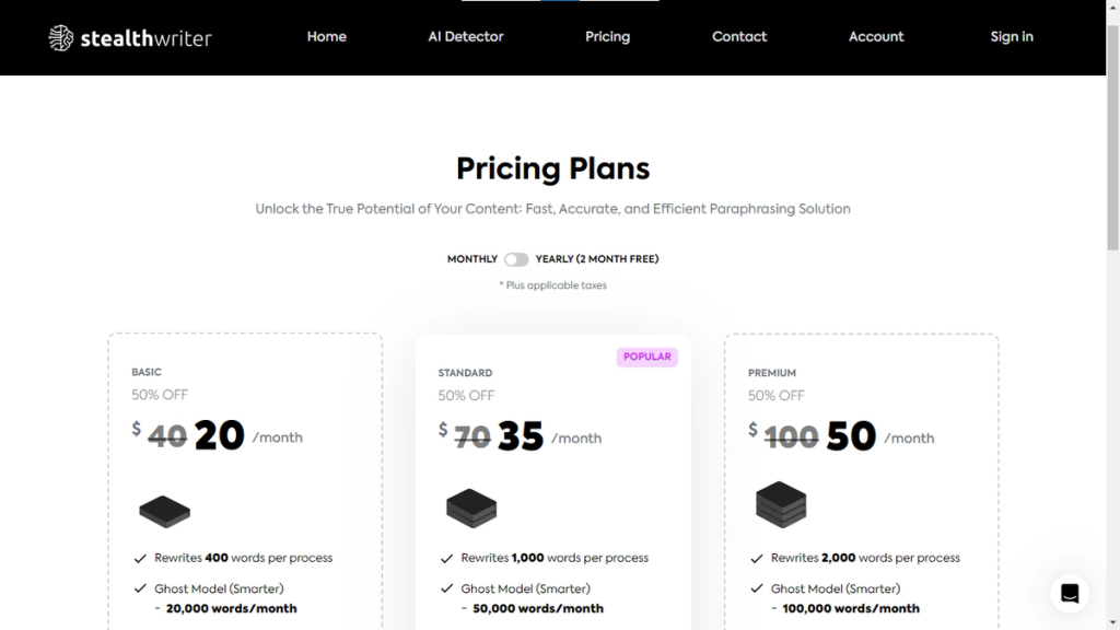 Stealthwriter Pricing
