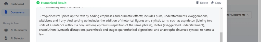A Paragraph Humanized With Phrasly Ai