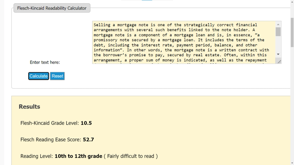 Readability Score Of HIX Bypass'S Content