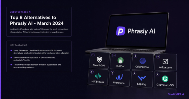 Top 8 Phrasly AI alternative tools compared for AI humanization