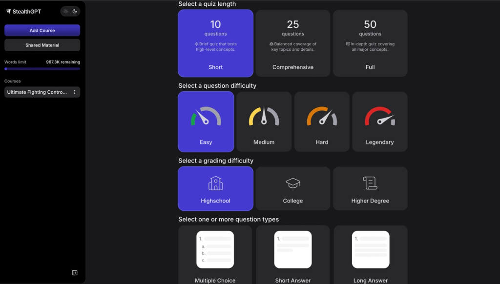 Reate Your Own Study Guide Customize Quizzes StealthGPT