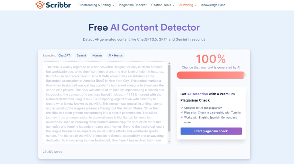Undetectable AI Vs Scribbr