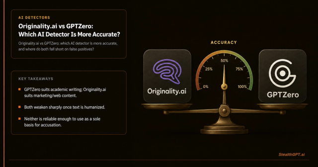 Originality.ai vs GPTZero compared for accuracy and false positives