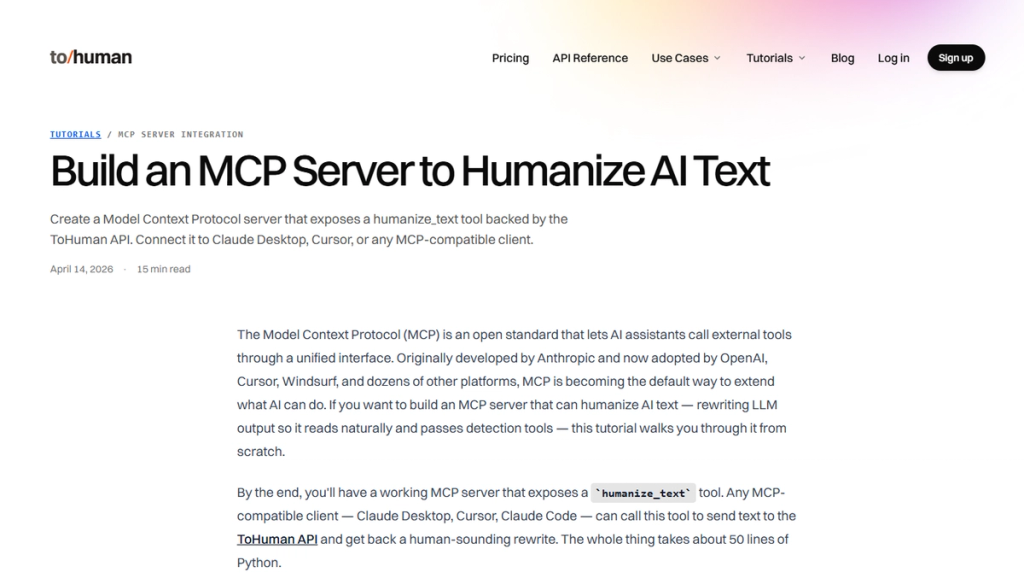 tohuman mcp guide page