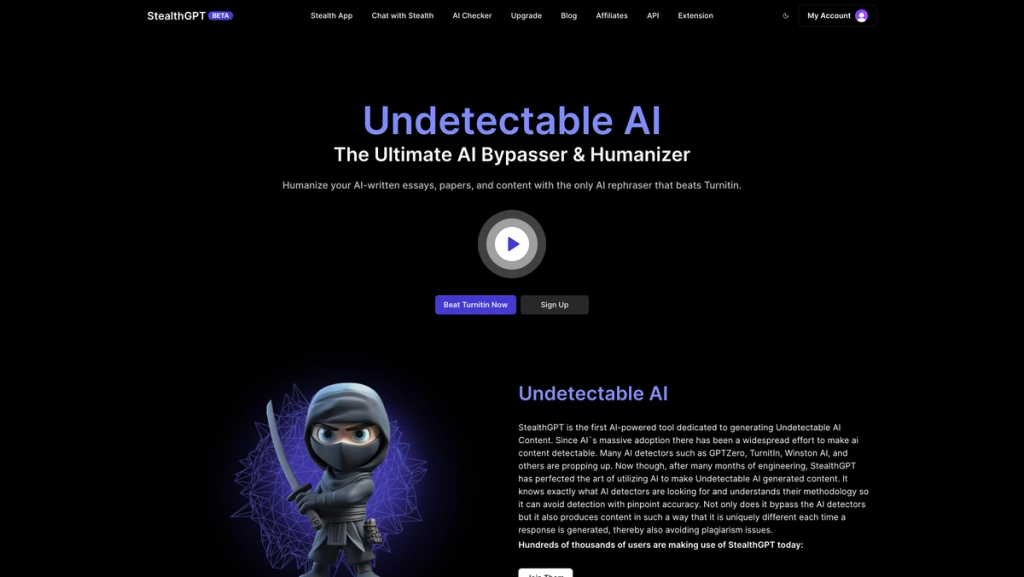 StealthGPT Website