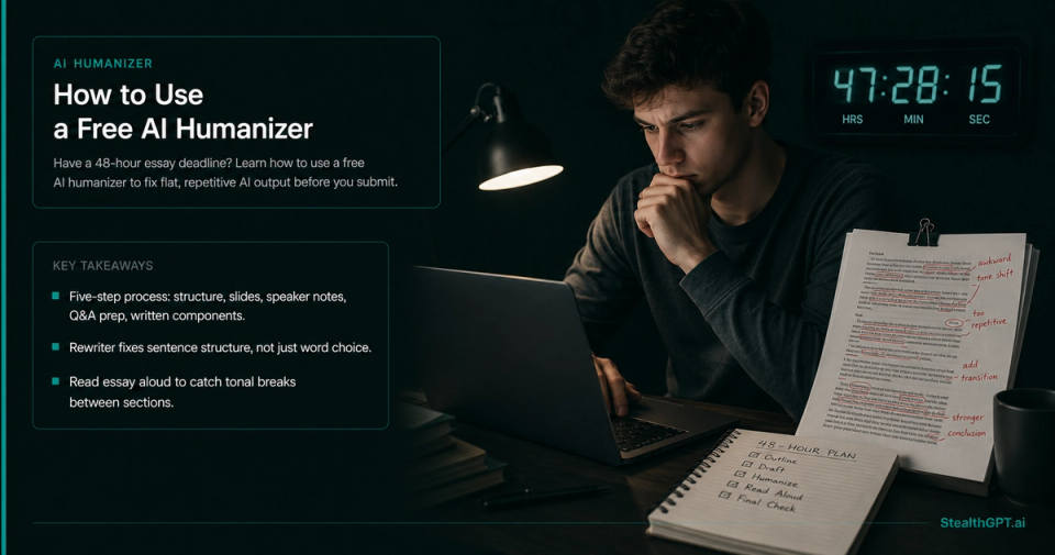 Using a free AI humanizer to fix flat AI writing under a 48-hour deadline