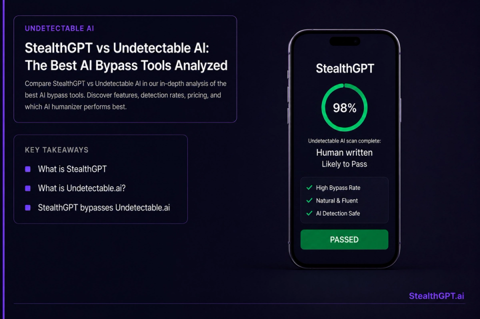 StealthGPT vs Undetectable AI compared - best AI bypass tool analysis and test results 2026