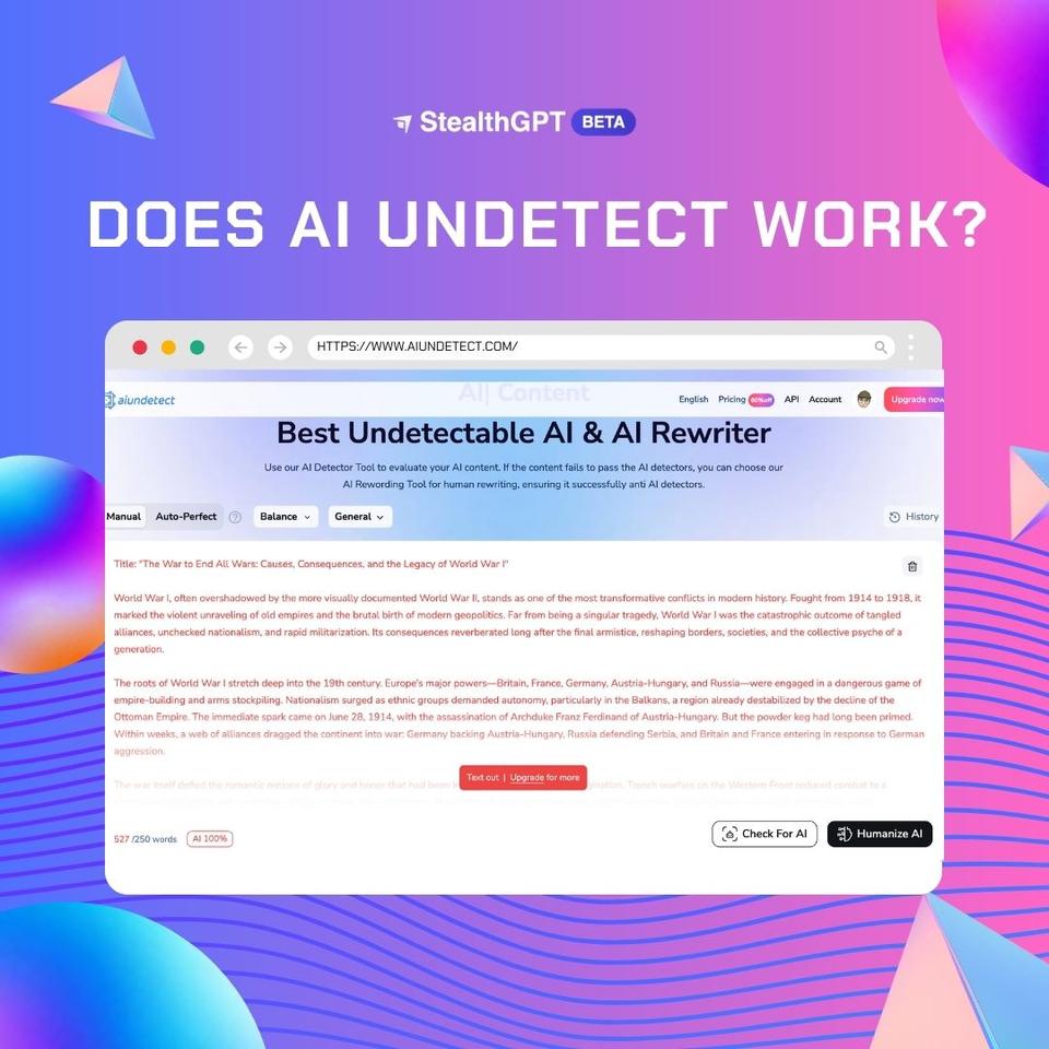 Does AI Undetect Work