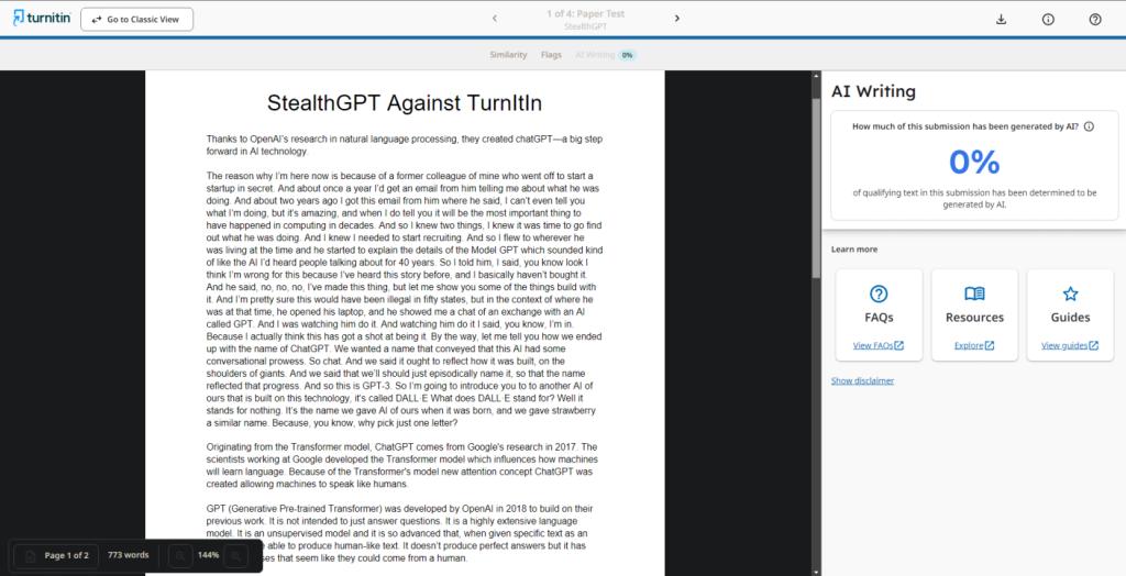 StealthGPT Against TurnItIn Quillbot Review