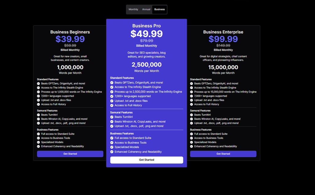 Pricing Business