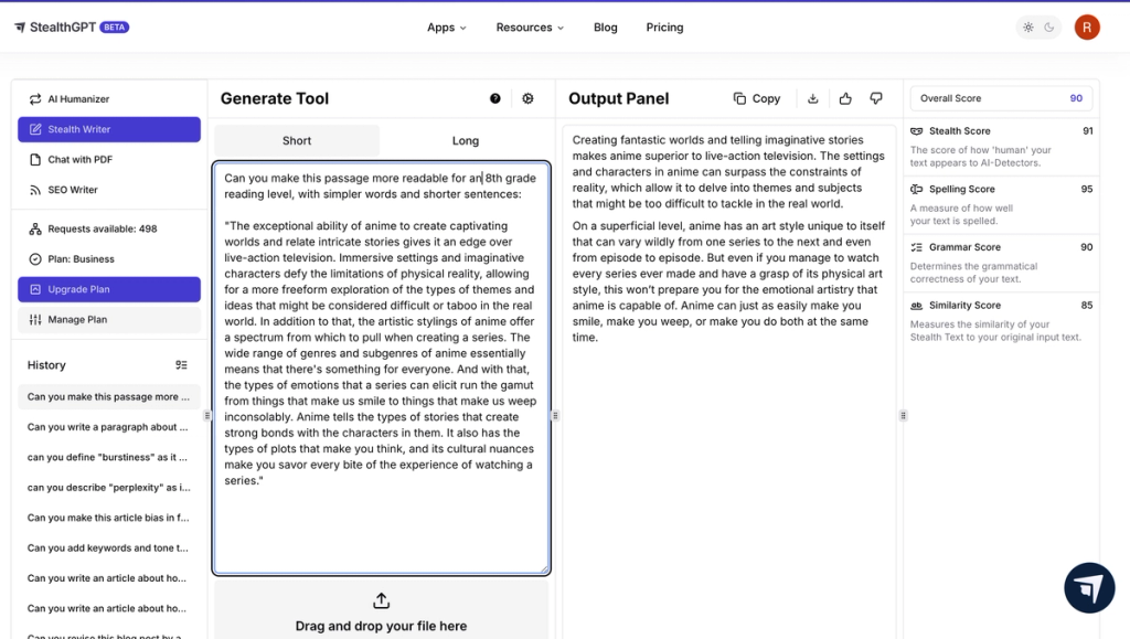 Readability With Prompts StealthGPT