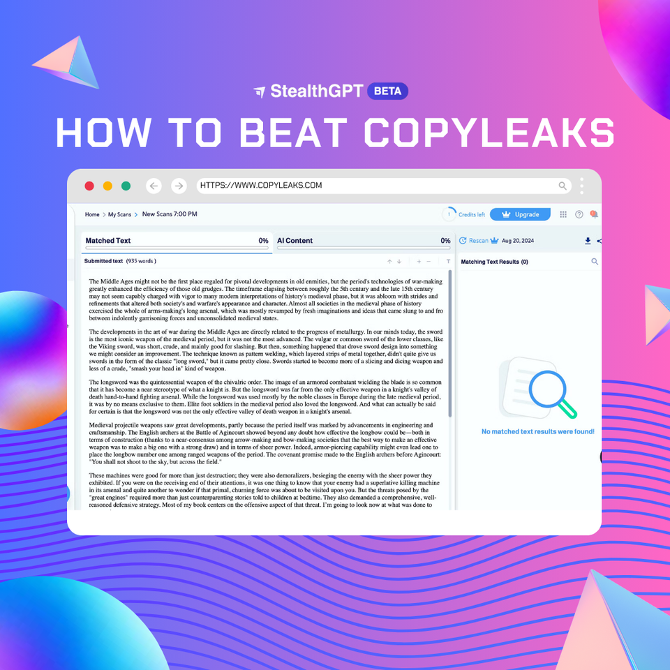 How To Beat CopyLeaks StealthGPT