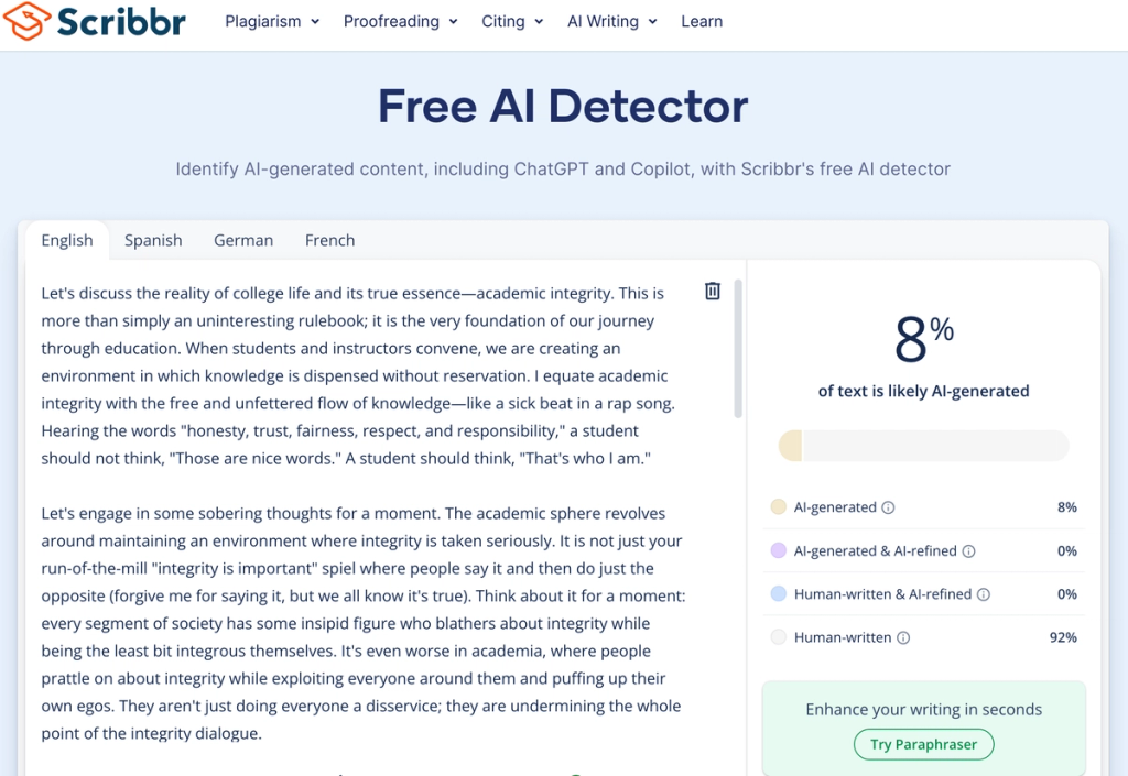 Scribbr Stealth Writer 8 StealthGPT