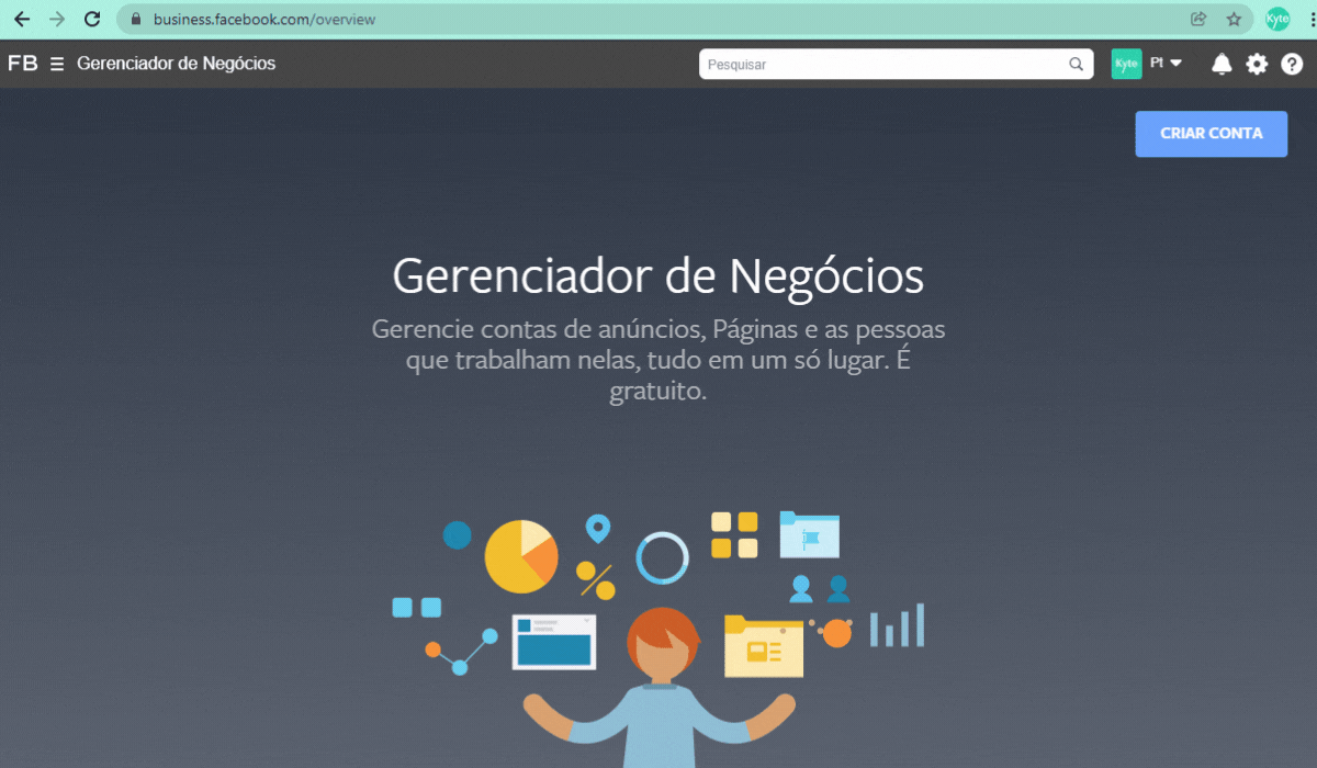 perfil gerenciador de negócios Facebook