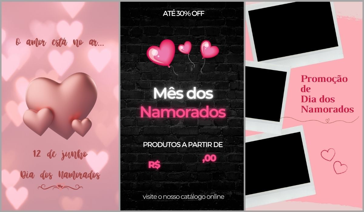 template de stories Mês dos apaixonados