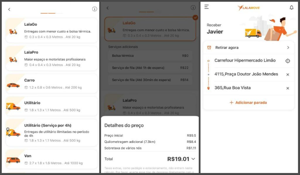 Lalamove app de entregas