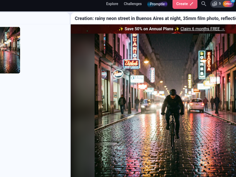 NightCafe Review: A Rainy Buenos Aires Street in 7.6 Seconds, Free (4/5)