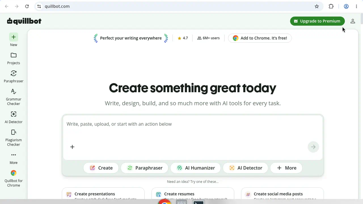 QuillBot homepage