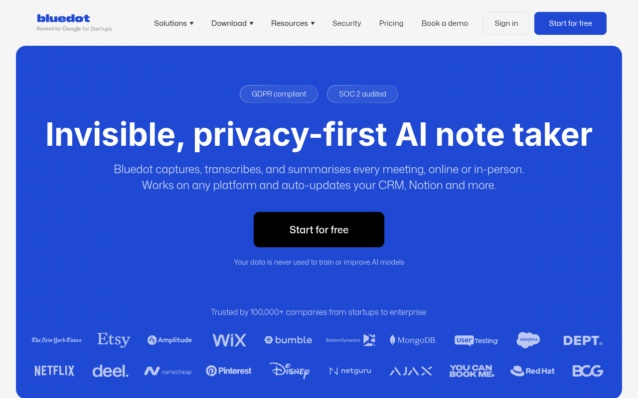 Bluedot cover image