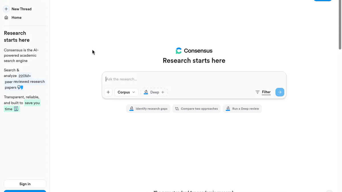 Consensus homepage
