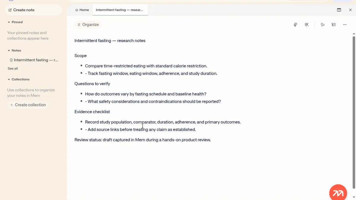 Mem AI Review: 4/5 — Fast Note Capture and Smart Retrieval Behind Strict Tier Limits