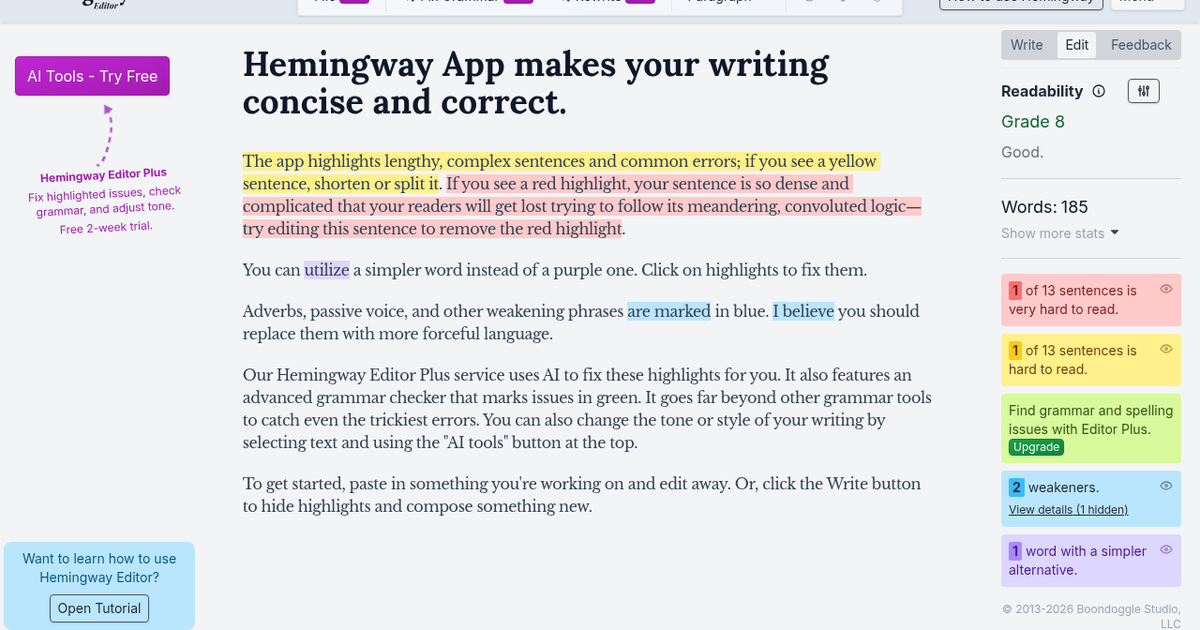 Hemingway Editor