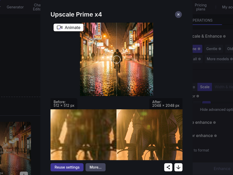 Let's Enhance Review: My 512px Buenos Aires Frame at 4x, Watermark Included (4/5)