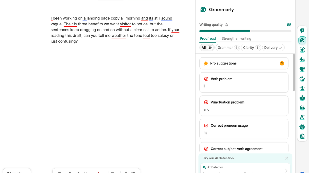 Grammarly Review: 4/5 — Free Fixed My Grammar, Then Turned “Its” Into “It”
