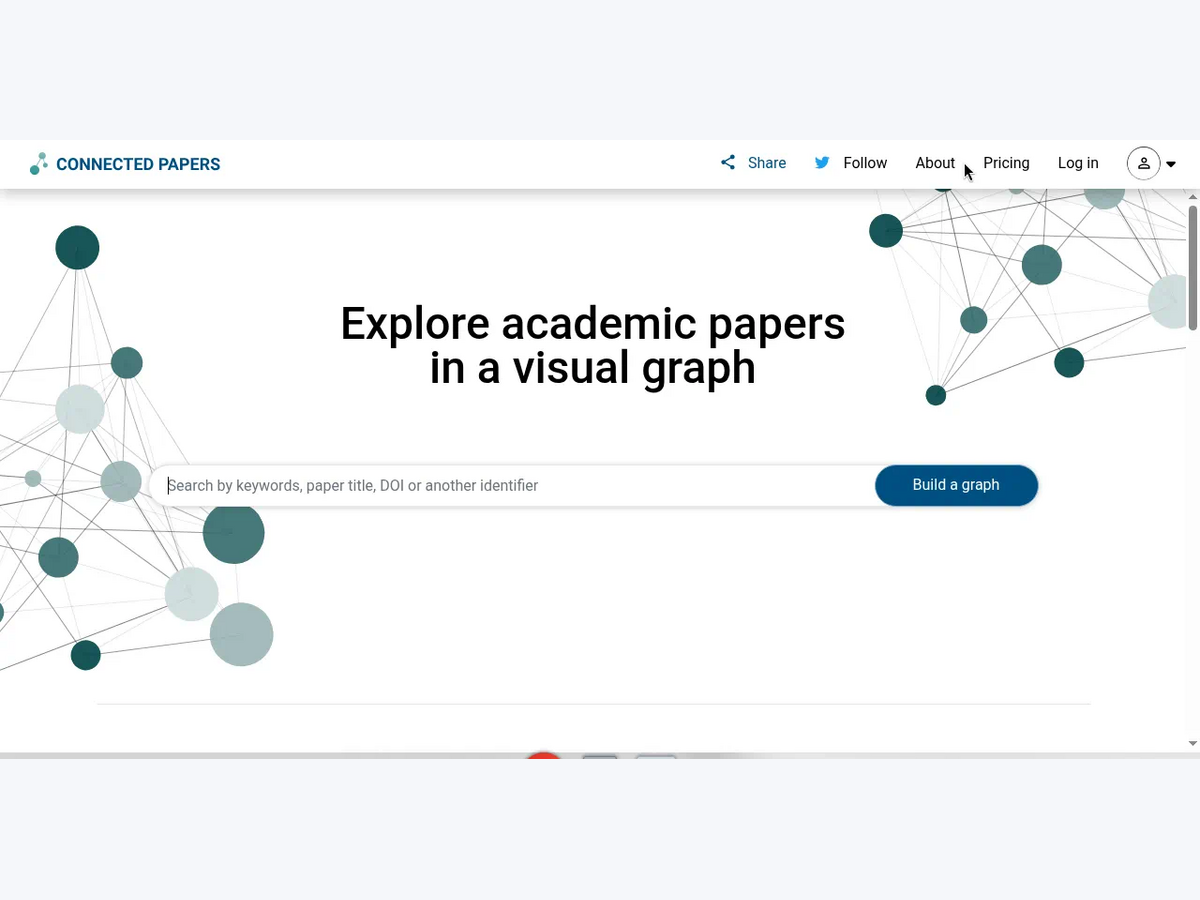Connected Papers homepage