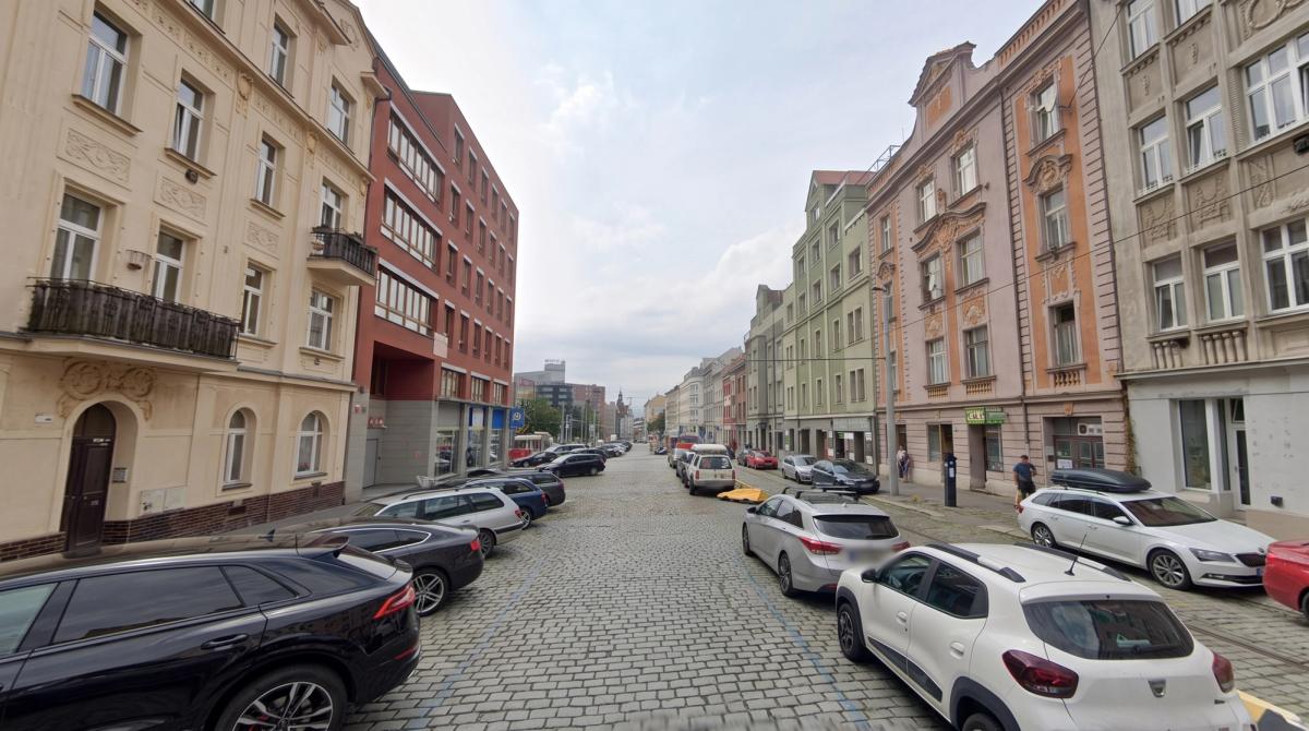 A typical street in Vysočany