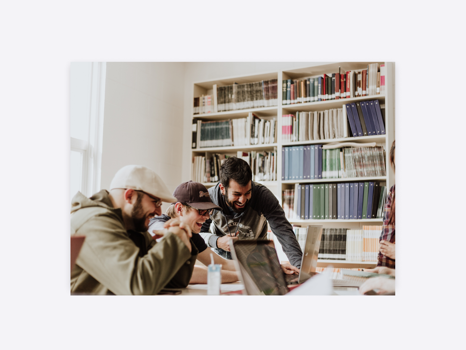 Illustration showing a group of coworkers having fun at a creative meeting.