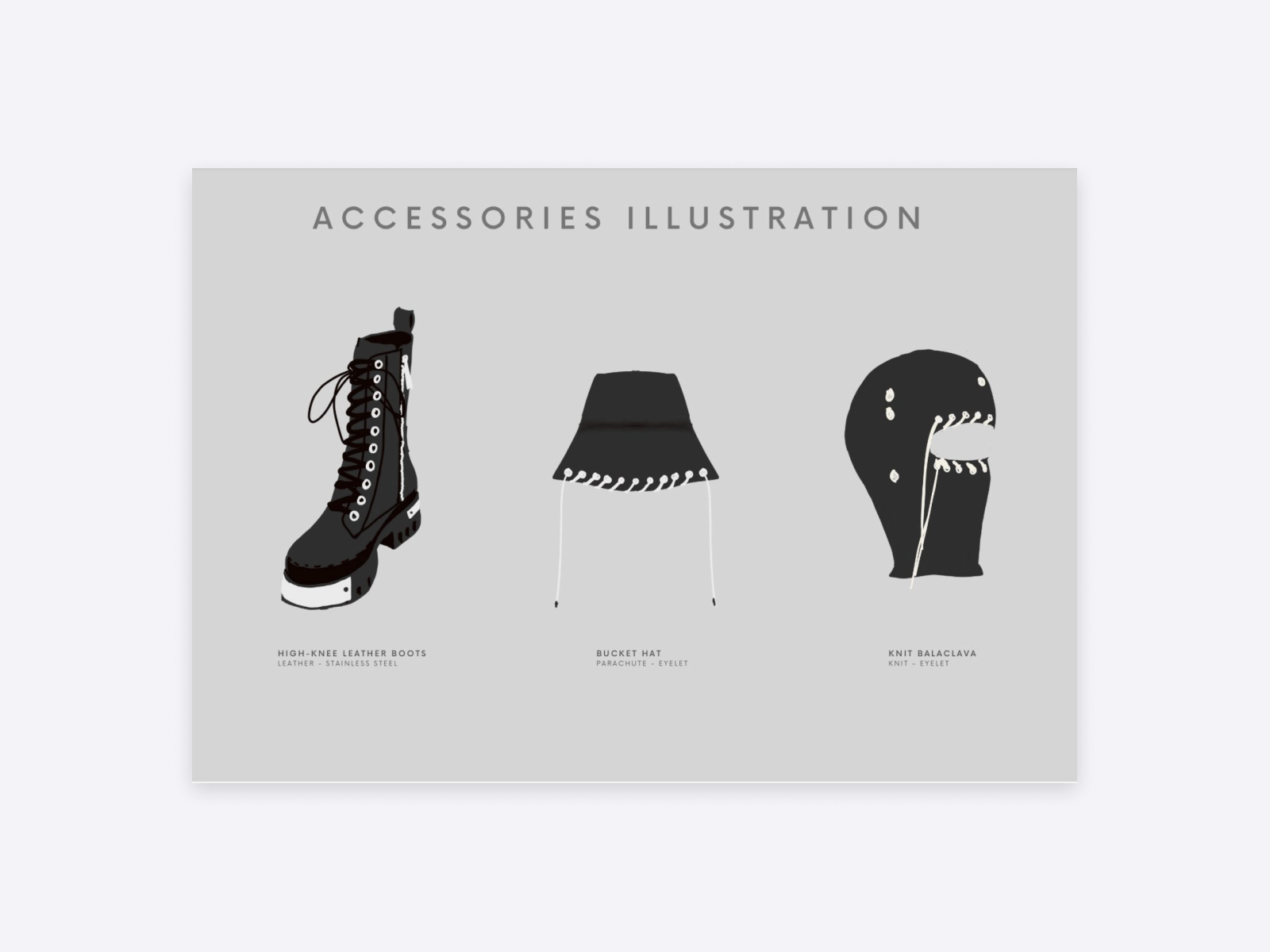 Accessories illustration from Verrel's collection.