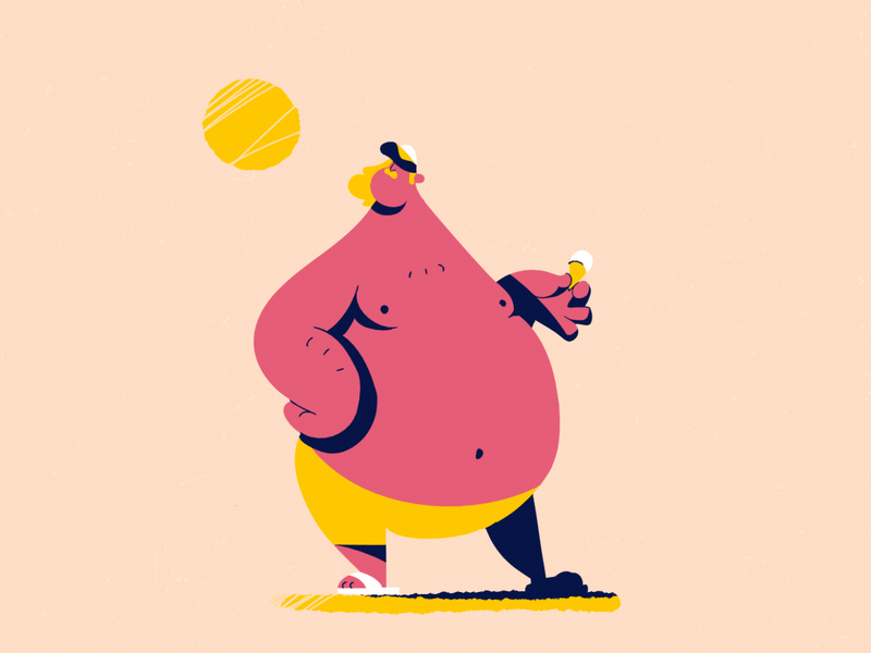Motion graphic design, with a man eating ice cream by Aslan Almukhambetov