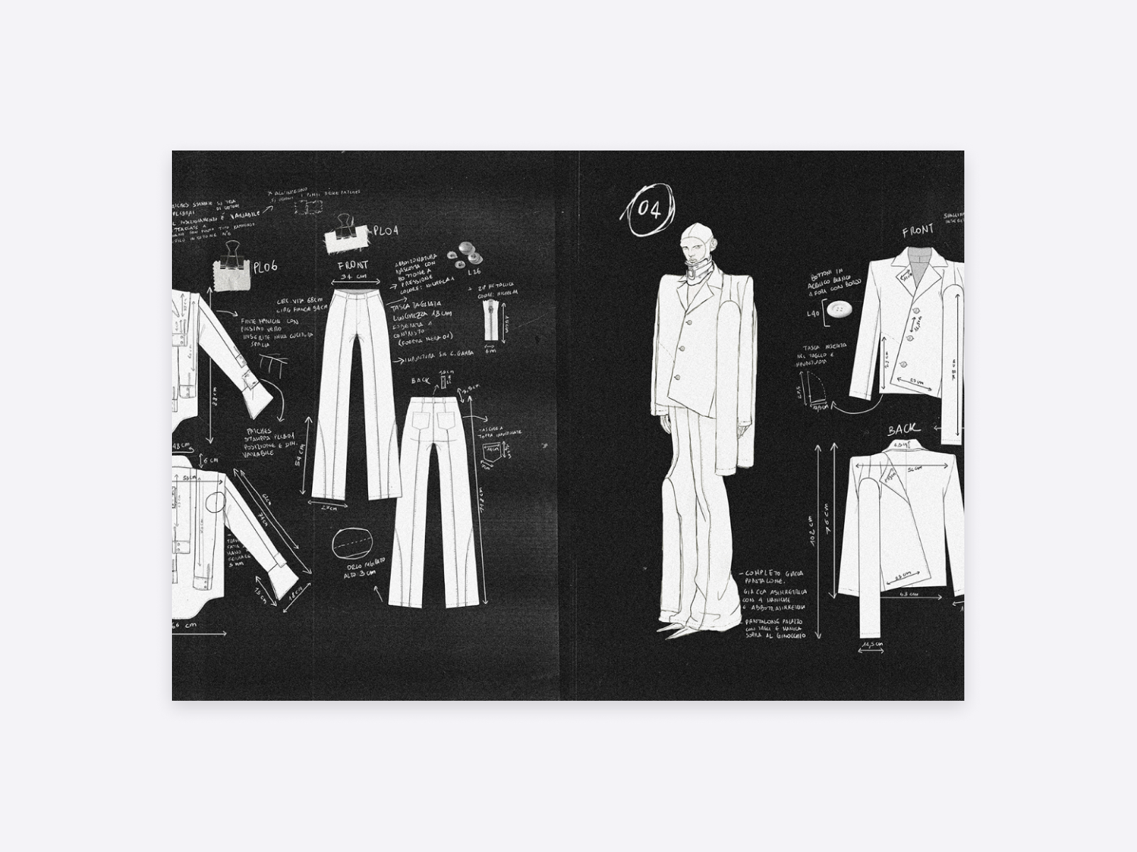 Paolo Belleri's fashion portfolio sketches
