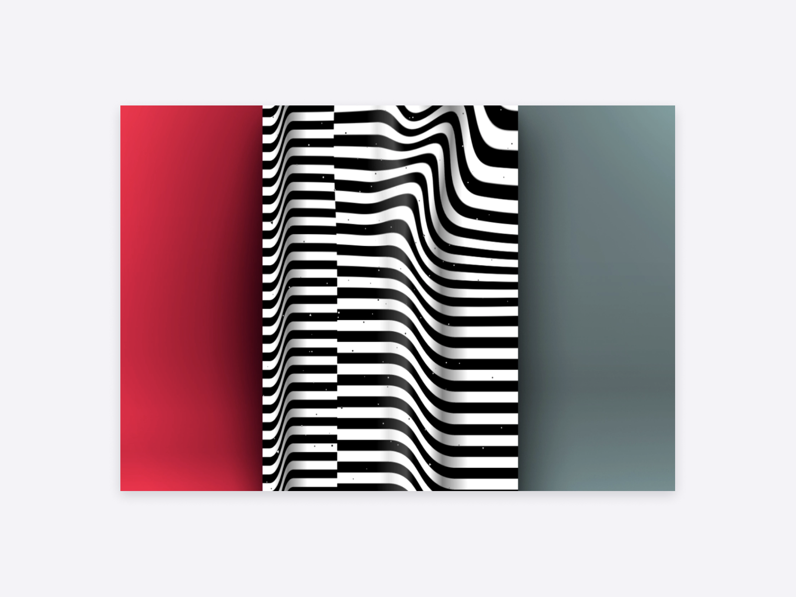 Black and white parametric patterns, with grey and red