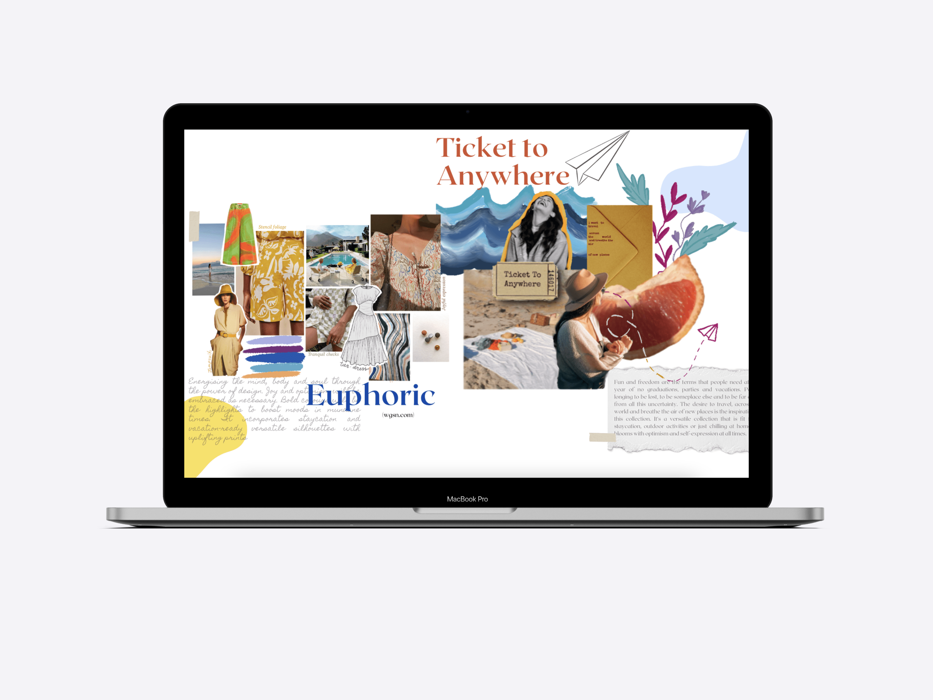 Colorful example of a mood board from Siddhi Kachhara