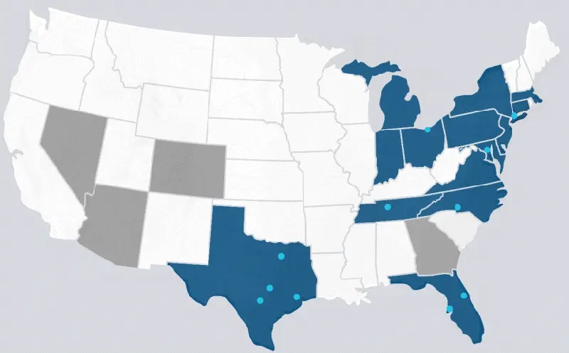 NRP offices and active markets in the USA